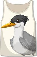 voorkant van tanktop mouwloos met vogelpatroon vector