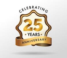 25 jaar jubileumviering logo. verjaardagen logo set