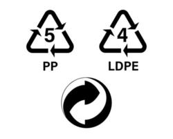 eenvoudig pictogram voor recyclingsymbool op productverpakking en doos vector