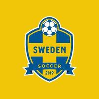zweeds vlag kampioenschap voetbal crest. vector