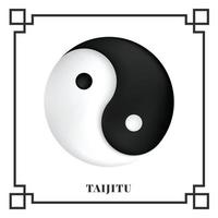 taijitu symbool zwart-wit yin yang op een witte achtergrond vector