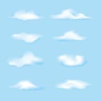 vector set van realistische geïsoleerde wolk op de transparante achtergrond.