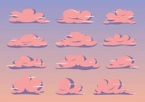 platte wolk illustratie collectie. schattige cartoon wolk set. vector
