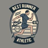 beste runner vintage badge-ontwerp vector