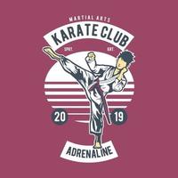 karate club vintage badgeontwerp vector