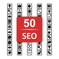 Set van Vector SEO Search Engine Optimization pictogrammen