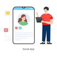 sociale media-app vector