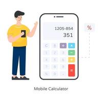mobiele rekenmachine-app vector