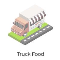 vrachtwagen voedselkar vector