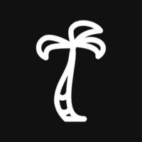 zwarte palmboom dikke lijn vector icon