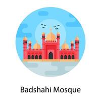 badshahi moskee landmark vector