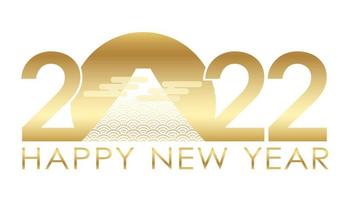 het jaar 2022 nieuwjaarsgroetsymbool met mt. fuji. vectorillustratie geïsoleerd op een witte achtergrond. vector