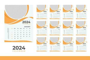 2024 kalender ontwerp sjabloon, modern kalender ontwerp in bedrijf stijl vector