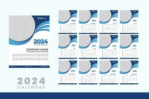 2024 kalender ontwerp sjabloon, modern kalender ontwerp in bedrijf stijl vector