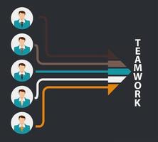 teamwerk platte concept vectorillustratie vector