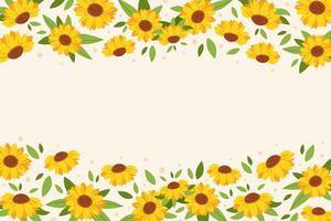 zonnebloemen achtergrond. zonnebloemen kader. vector