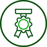 medaille icoon lijn afgeronde groen kleur leger symbool perfect. vector