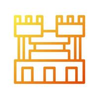 kasteel icoon helling geel oranje zomer strand symbool illustratie vector