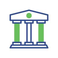 bank icoon duotoon groen blauw bedrijf symbool illustratie. vector
