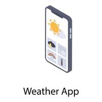 concepten voor weer-apps vector