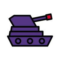 tank icoon gekleurde schets rood Purper kleur leger symbool perfect. vector