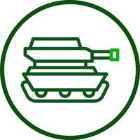 tank icoon lijn afgeronde groen kleur leger symbool perfect. vector