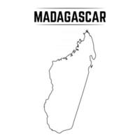 schets eenvoudige kaart van madagascar vector