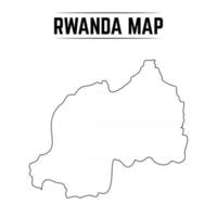 schets eenvoudige kaart van rwanda vector