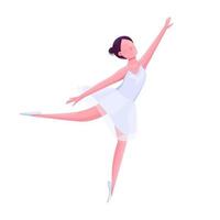 ballet danseres egale kleur vector gezichtsloos karakter. ballerina in wit kostuum, theaterdansartiest in tutu geïsoleerde cartoonillustratie voor grafisch webontwerp en animatie