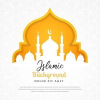 islamitisch ontwerp als achtergrond met de illustratie van het moskeesilhouet. kan worden gebruikt voor wenskaarten, achtergronden of banners. vector