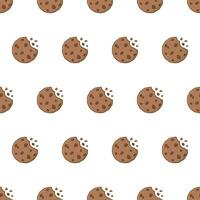 chocola koekjes naadloos patroon Aan een wit achtergrond. koekjes peper vector illustratie