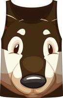 tanktop met gezicht van shiba-hondpatroon vector