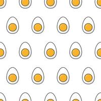 kip gekookt eieren naadloos patroon Aan een wit achtergrond. eieren icoon thema vector illustratie