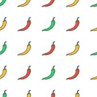 Chili peper naadloos patroon Aan een wit achtergrond. vers Chili peper vector illustratie