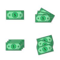 dollar geld contant geld vector icoon illustratie. dollar Bill icoon. contant geld geld