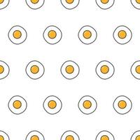 gebakken eieren naadloos patroon Aan een wit achtergrond. omelet ei thema vector illustratie