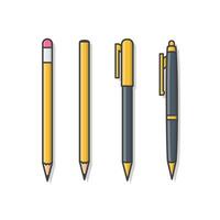 potlood en pen vector icoon illustratie. school- en kantoor icoon