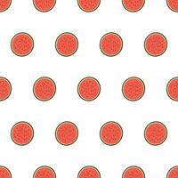 watermeloen fruit naadloos patroon Aan een wit achtergrond. plak watermeloen vector illustratie