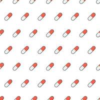 medisch capsule pillen naadloos patroon Aan een wit achtergrond. antibiotica medisch farmaceutisch thema vector illustratie