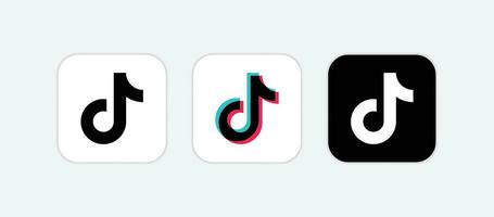 tiktok logo. tiktok app sociaal media pictogrammen. vector