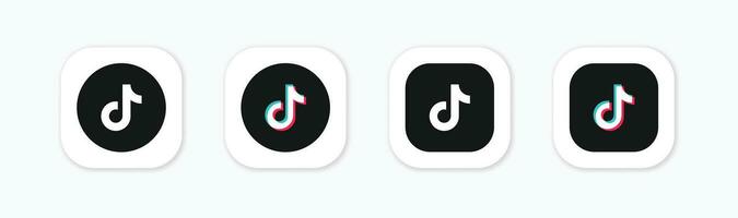 tiktok logo. tiktok app sociaal media pictogrammen. vector