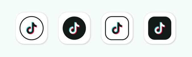 tiktok logo. tiktok app sociaal media pictogrammen. vector