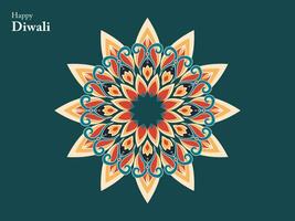 gelukkig diwali Hindoe traditioneel ornament lamp festival Indië element mandala Chinese Boeddha etnisch vector