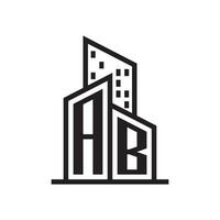 ab echt landgoed logo met gebouw stijl , vector