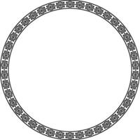 cirkel grens met naadloos meander patroon vector