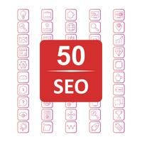 Set van Vector SEO Search Engine Optimization pictogrammen