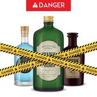 gevaarlijke flessen vergif poster vectorillustratie vector