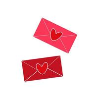 liefde brieven - enveloppen met een hart. romantisch verklaring van liefde - Valentijnsdag dag. vector illustratie
