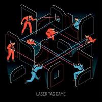 laser tag isometrische samenstelling vectorillustratie vector