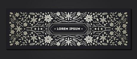 luxe Kerstmis kader, abstract schetsen winter ontwerp Sjablonen voor pakket vector